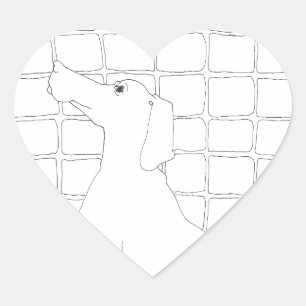 Pegatina En Forma De Corazón Perro original dibujando perro chino año 2018 Stic