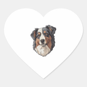 Pegatina En Forma De Corazón Perro pastor australiano