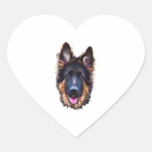 Pegatina En Forma De Corazón Perro pastor de pastor alemán