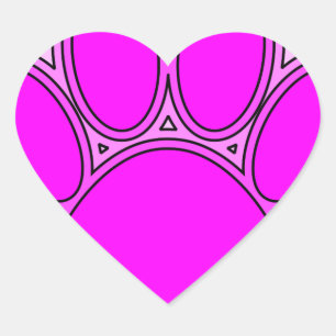 Pegatina En Forma De Corazón Perro Paw En Rosa Con Salidas