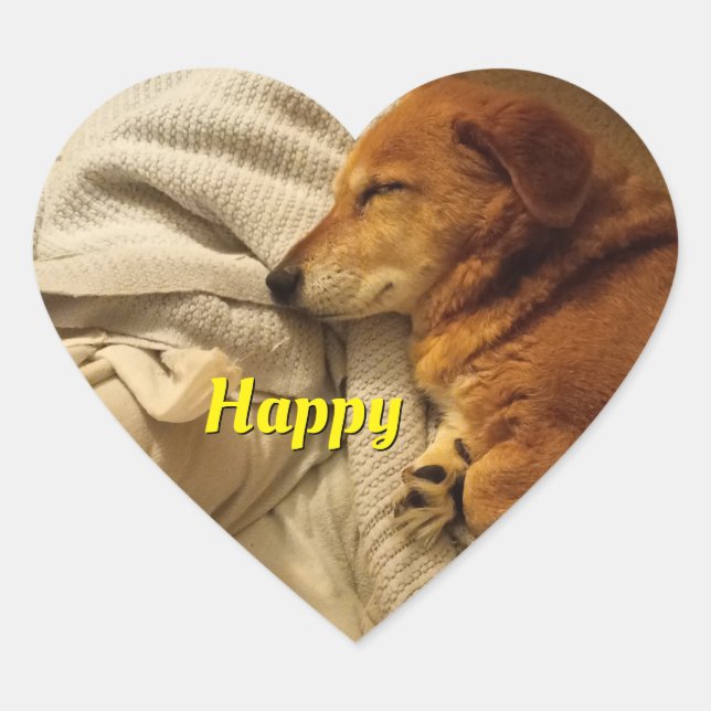 Pegatina En Forma De Corazón Perro sonriente (Anverso)