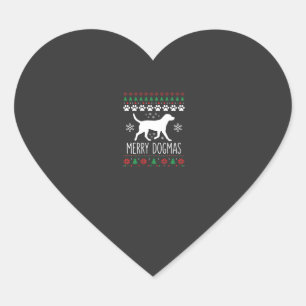 Pegatina En Forma De Corazón Perro Vector de Navidad de Dogmas Alegres