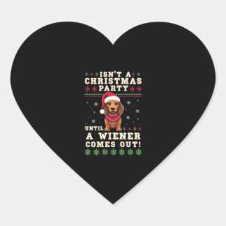 Pegatina En Forma De Corazón Perro vienés divertido fresco Navidad Dachshund Fi