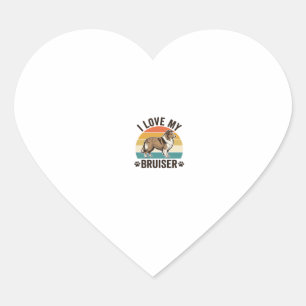 Pegatina En Forma De Corazón Perro vintage Sheltie amo a mi Bruiser diseño retr