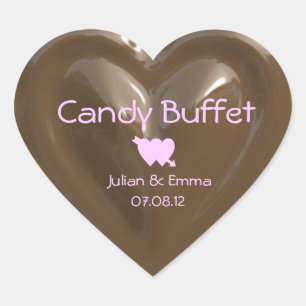 Pegatina En Forma De Corazón PERSONALIZABLE de chocolate caliente pegatina