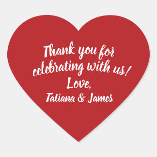 Pegatina En Forma De Corazón Personalizable de guiones Gracias Corazón
