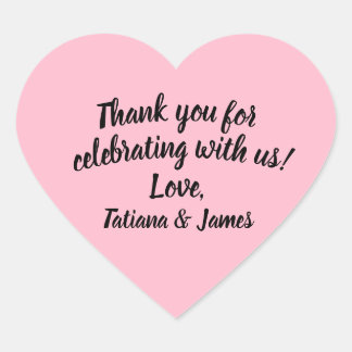 Pegatina En Forma De Corazón Personalizable de guiones Gracias Corazón