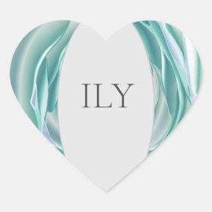 Pegatina En Forma De Corazón Personalizable "ILY" Pegatina del corazón - Elegan