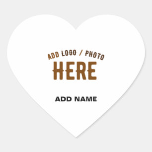 PEGATINA EN FORMA DE CORAZÓN PERSONALIZABLE MODERNO ESTILO BLANCO VERIFICADO MA