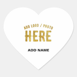 PEGATINA EN FORMA DE CORAZÓN PERSONALIZABLE MODERNO ESTILO BLANCO VERIFICADO MA