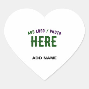 PEGATINA EN FORMA DE CORAZÓN PERSONALIZABLE MODERNO ESTILO BLANCO VERIFICADO MA