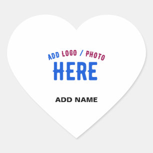 PEGATINA EN FORMA DE CORAZÓN PERSONALIZABLE MODERNO ESTILO BLANCO VERIFICADO MA