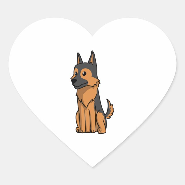 Pegatina En Forma De Corazón Personalizado alemán de Shepherd Cute (Anverso)