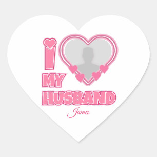 Pegatina En Forma De Corazón Personalizado Amo A Mi Esposa - Añadir Nombre y Fo