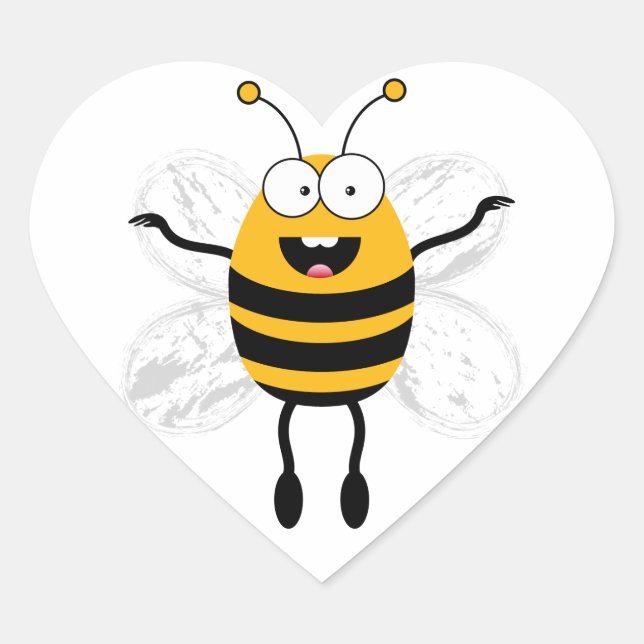 Pegatina En Forma De Corazón Personalizado Bee (Anverso)