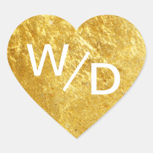 Pegatina En Forma De Corazón Personalizado Color Gold Corazón Minimalista Pegat