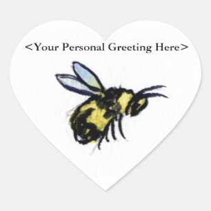 Pegatina En Forma De Corazón Personalizado de abejas melíferas insectos Pegatin