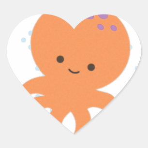 Pegatina En Forma De Corazón Personalizado de pulpo cutáneo