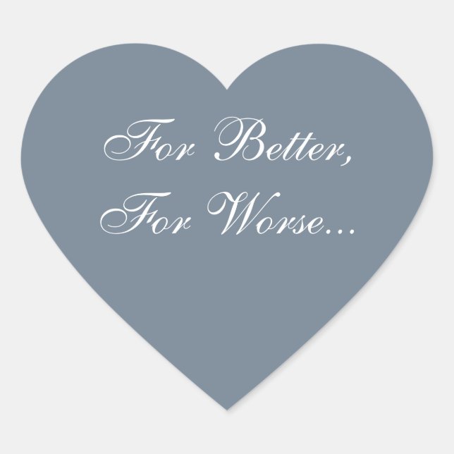 Pegatina En Forma De Corazón Personalizado Invitar Gris pizarra (Anverso)