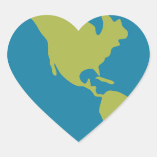 Pegatina En Forma De Corazón Personalizado Planeta Tierra
