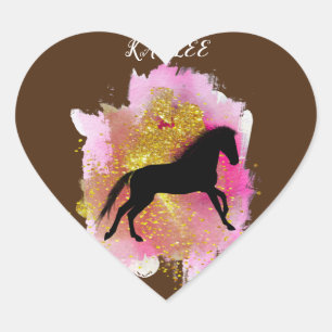 PEGATINA EN FORMA DE CORAZÓN PERSONALIZADOS PEGATINAS DEL CORAZÓN DEL CABALLO