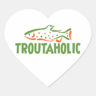 Pegatina En Forma De Corazón Pesca de pescadores de trucha