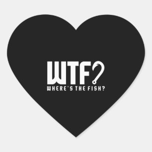 Pegatina En Forma De Corazón Pesca - wtf dónde está el pez