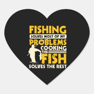 Pegatina En Forma De Corazón Pesca Y Cocina De Pescado