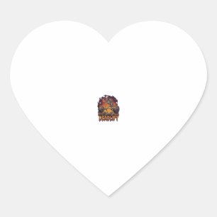 Pegatina En Forma De Corazón Peso muerto barra esquelética calabazas de Hallowe