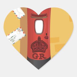 Pegatina En Forma De Corazón Petirrojo Redbreast que entrega una letra