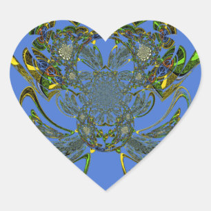 Pegatina En Forma De Corazón Pez Pluma