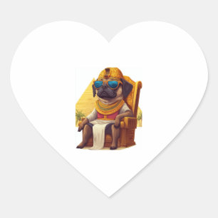 Pegatina En Forma De Corazón Pharaoh Pug � antiguo perro egipcio