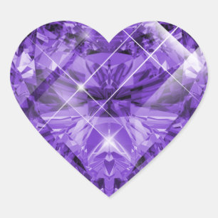 Pegatina En Forma De Corazón Piedra Violeta, Púrpura