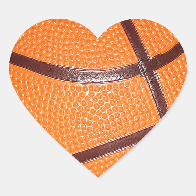 Pegatina En Forma De Corazón Piel de textura más cercana al baloncesto (Anverso)