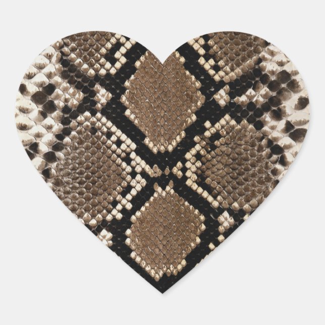 Pegatina En Forma De Corazón Piel Diamond Back Rattlessnake (Anverso)