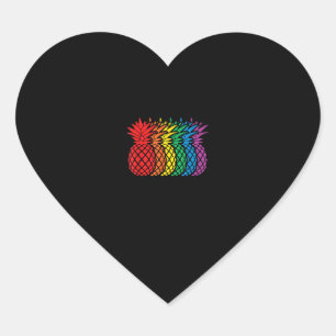 Pegatina En Forma De Corazón Piñas arcoiris Aloha Mes del Orgullo Gay Hawai