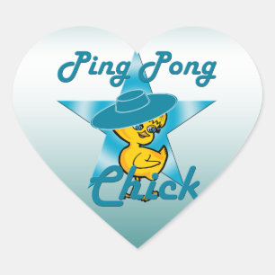 Pegatina En Forma De Corazón Ping Pong Chick #7