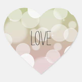 Pegatina En Forma De Corazón Pink Gold Bokeh Love