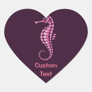 Pegatina En Forma De Corazón Pink Seahorse