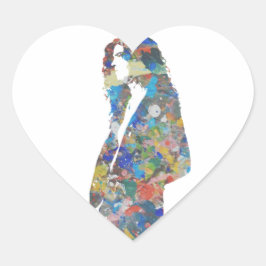 Pegatina En Forma De Corazón Pinte el retrato de la salpicadura