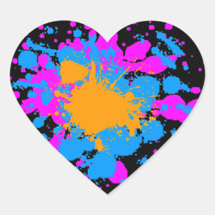 Pegatina En Forma De Corazón Pintura de la mancha de Corey Tiger 80