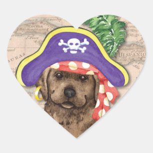 Pegatina En Forma De Corazón Pirata de laboratorio de chocolate
