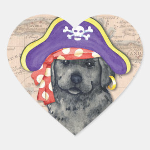 Pegatina En Forma De Corazón Pirata de Laboratorio Negro