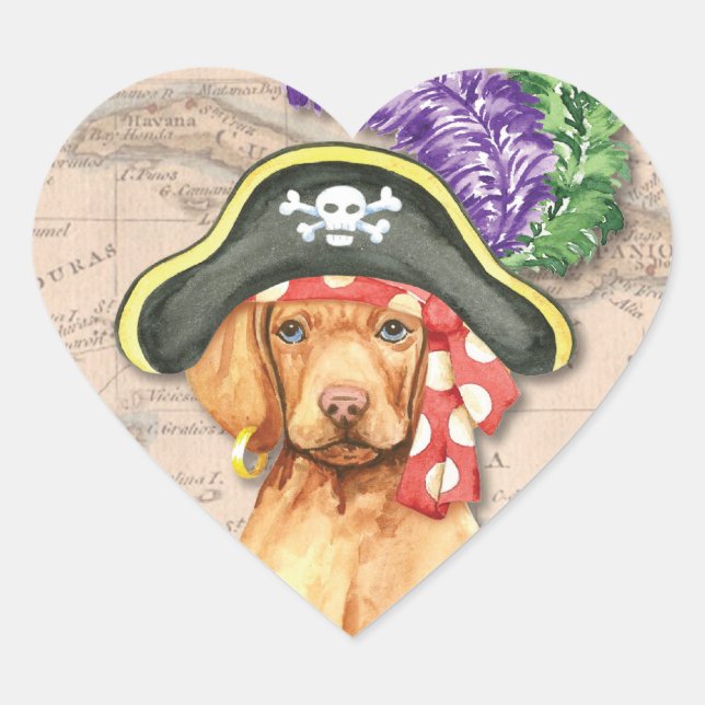 Pegatina En Forma De Corazón Pirata Vizsla (Anverso)