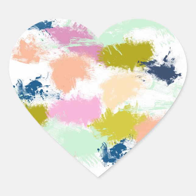 Pegatina En Forma De Corazón Piscinas , pinturas de aceite (Anverso)