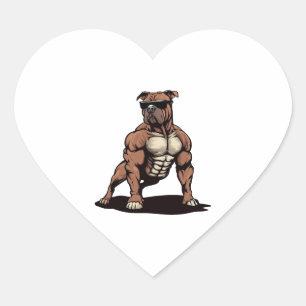 Pegatina En Forma De Corazón Pitbull