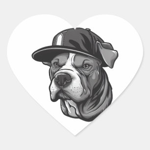 Pegatina En Forma De Corazón Pitbull El Jefe De La Mob