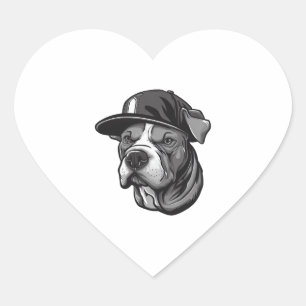 Pegatina En Forma De Corazón Pitbull El Jefe De La Mob