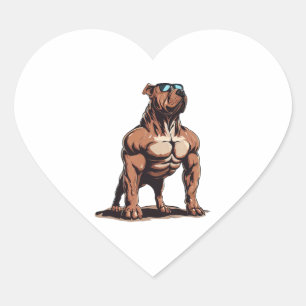 Pegatina En Forma De Corazón Pitbull La Diosa