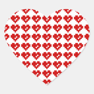 Pegatina En Forma De Corazón Pixel Heart 8 Bit Love